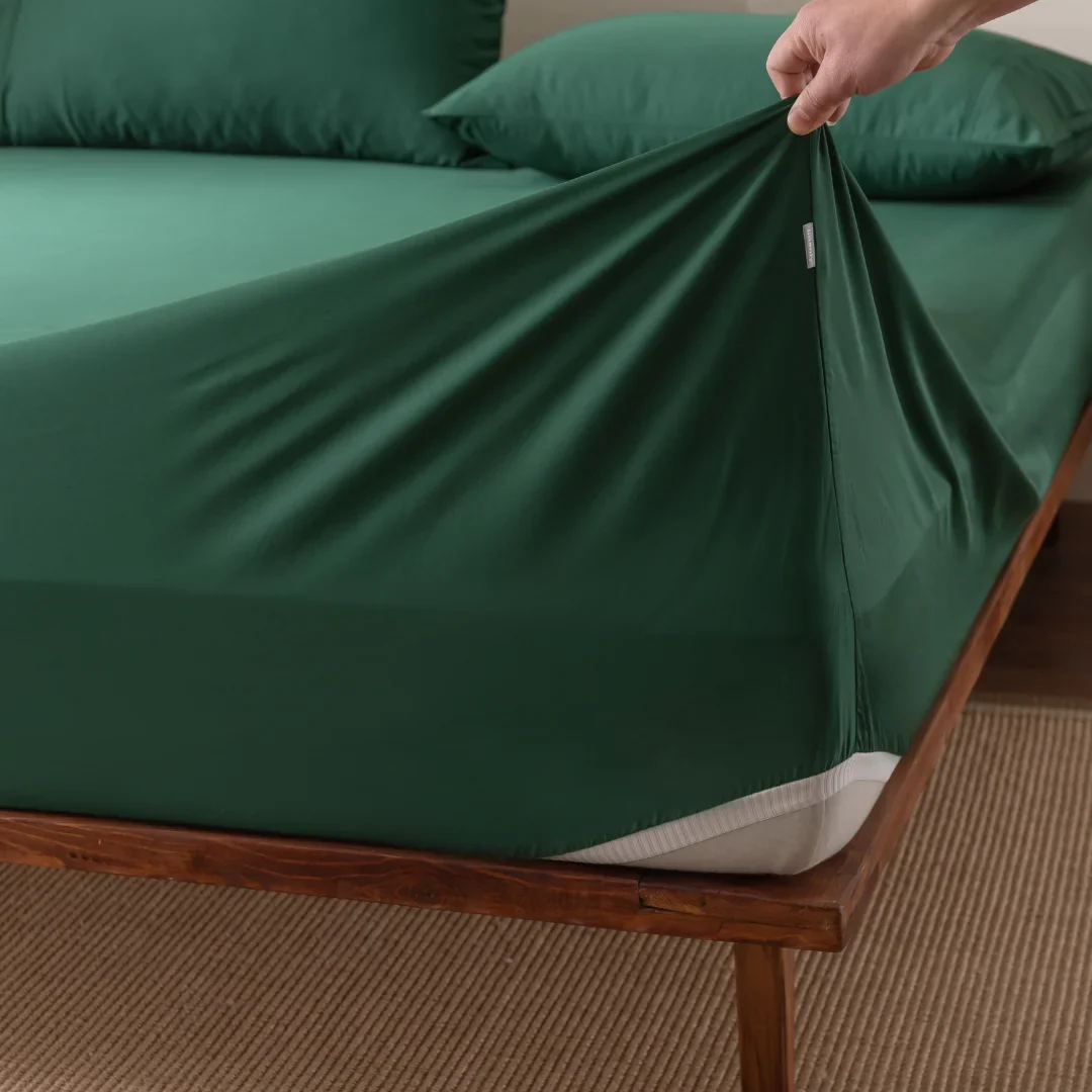 Bamboo Fitted Sheet - Evergreen - Image 4