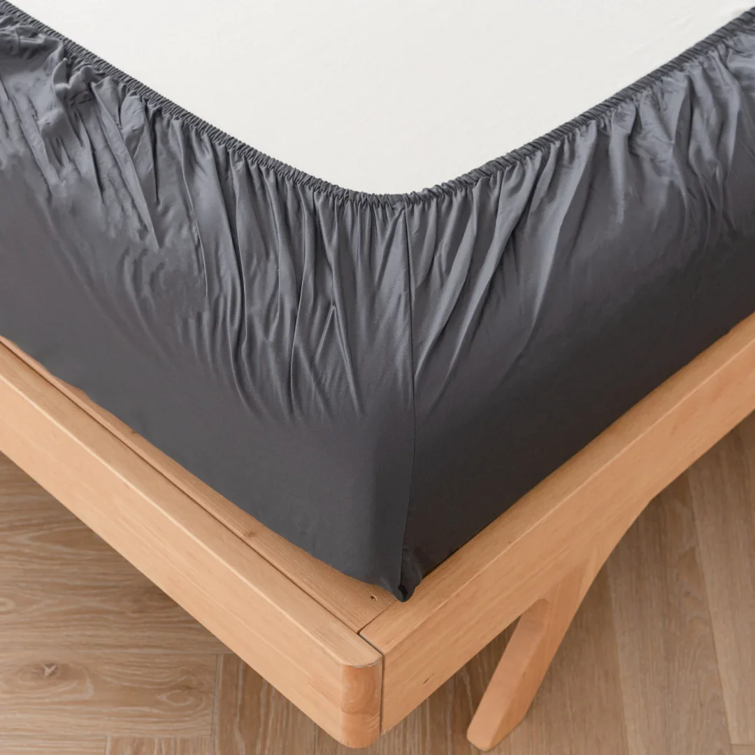 Bamboo Fitted Sheet - Charcoal - Image 4