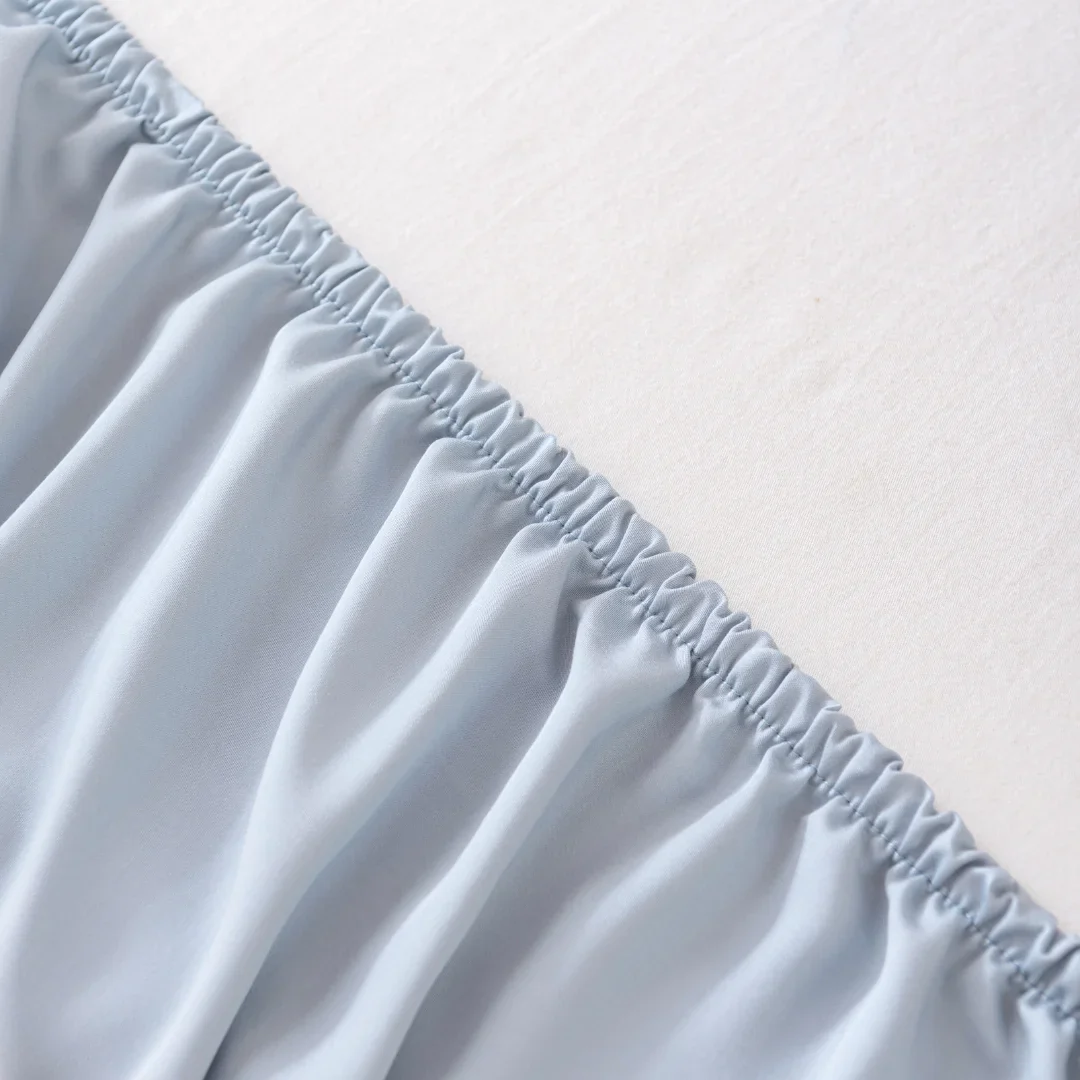 Bamboo Fitted Sheet - Pale Blue - Image 3
