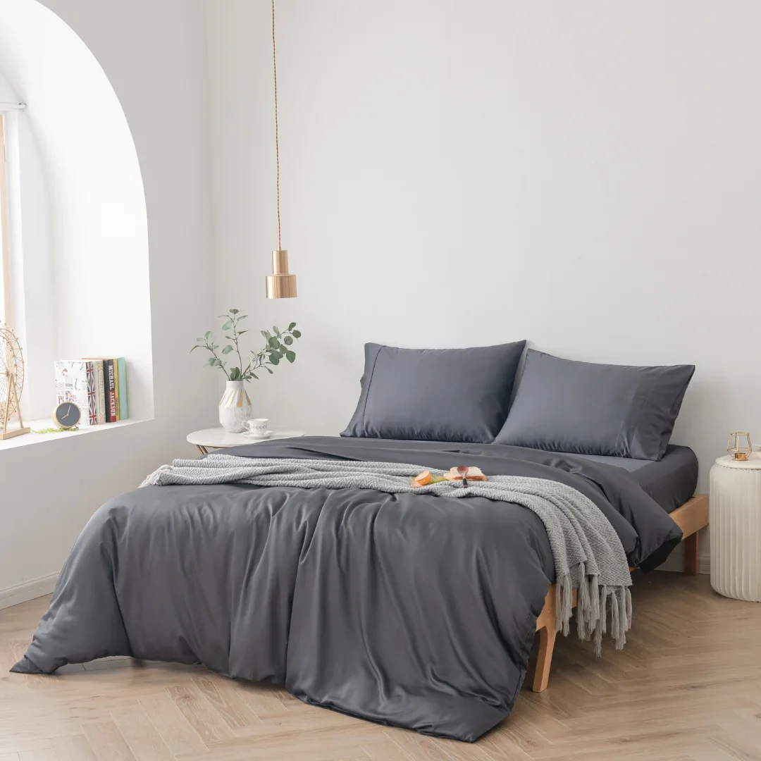 Bamboo Quilt Cover Set - Charcoal - Image 3
