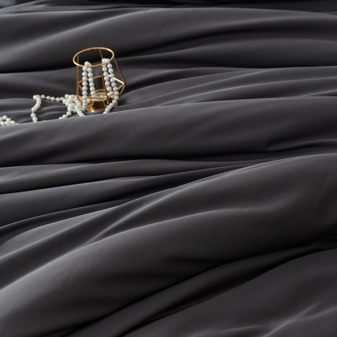 Bamboo Quilt Cover Set - Charcoal - Image 4