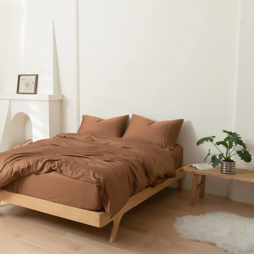 Bamboo Quilt Cover Set - Terracotta - Image 5