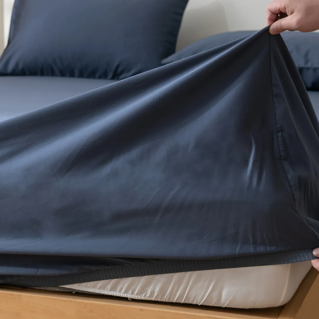 Luxe Cotton Sateen Fitted Sheet - Midnight - Image 5