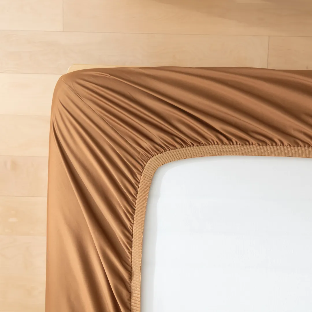 Luxe Cotton Sateen Fitted Sheet - Terracotta - Image 5