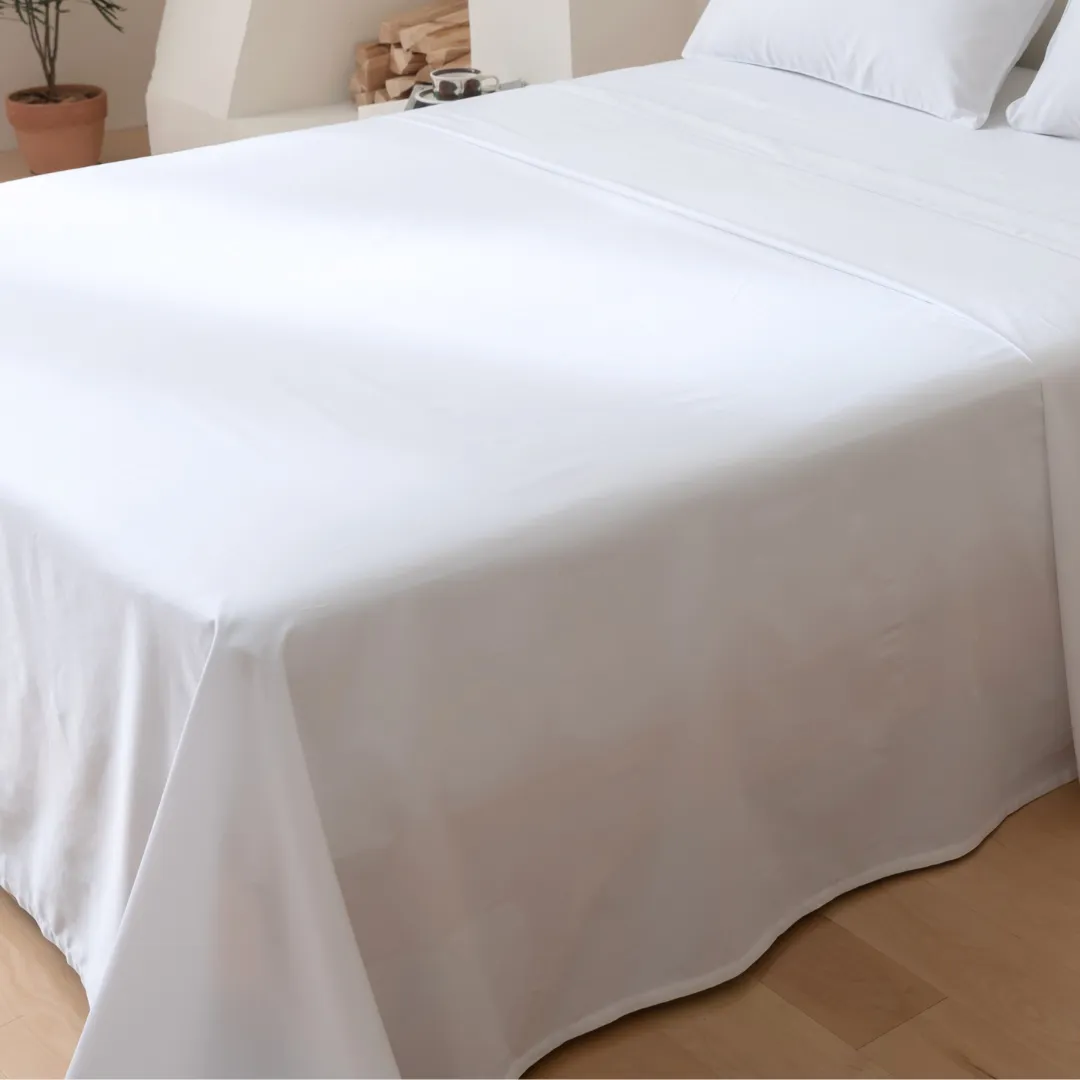 Luxe Cotton Sateen Flat Sheet - White - Image 5