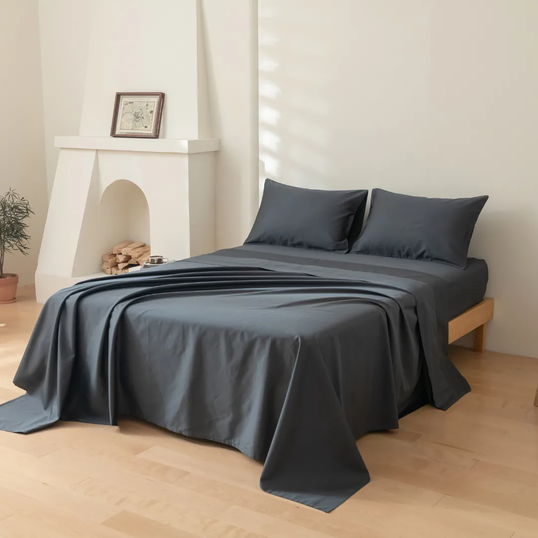 Luxe Cotton Sateen Flat Sheet - Charcoal - Image 3