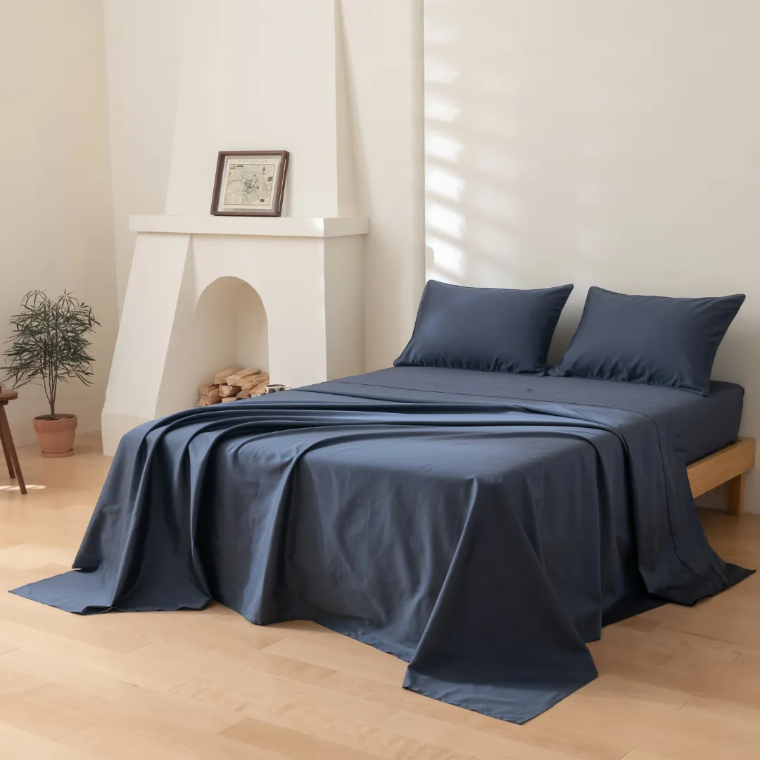 Luxe Cotton Sateen Flat Sheet - Midnight - Image 4