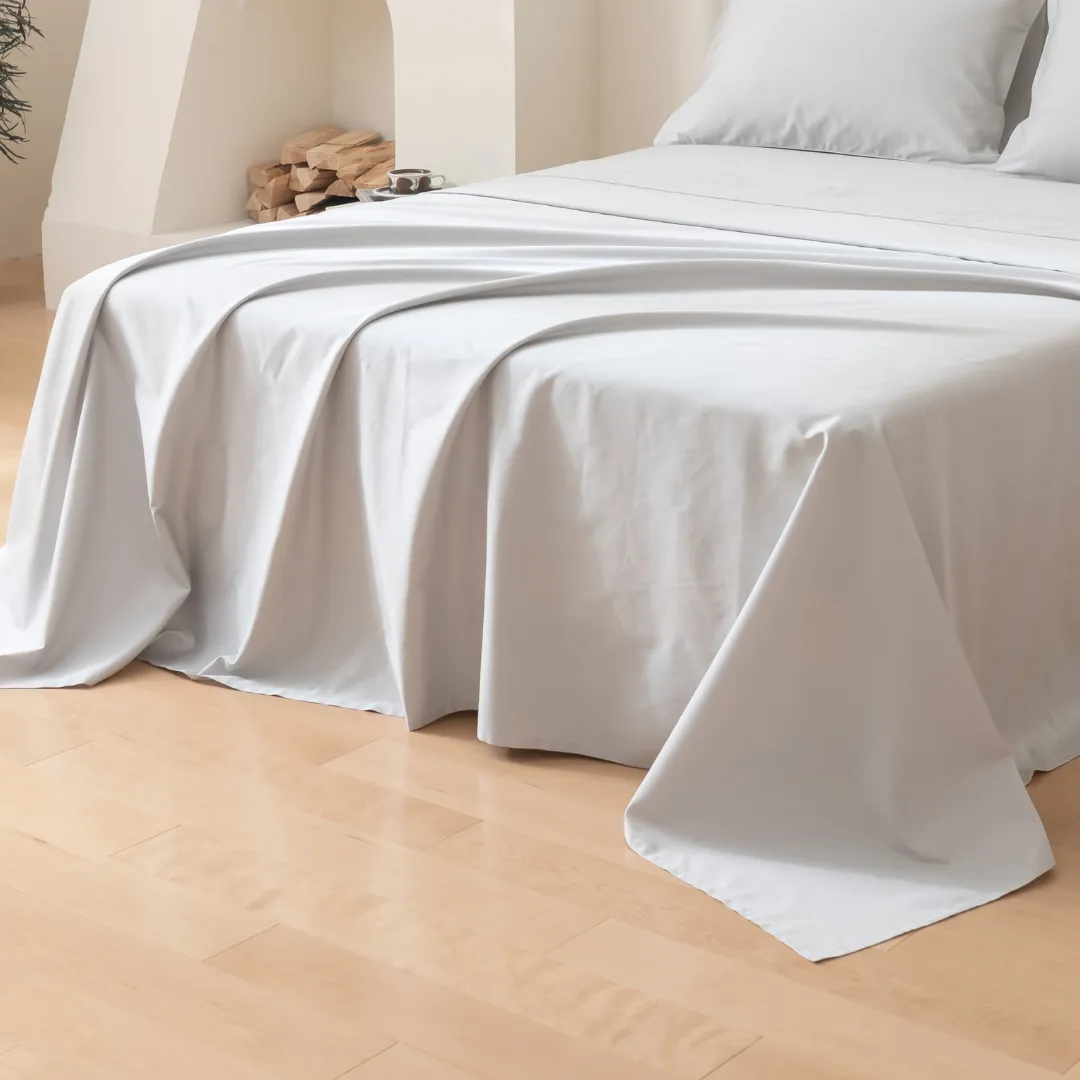 Luxe Cotton Sateen Flat Sheet - Silver - Image 4