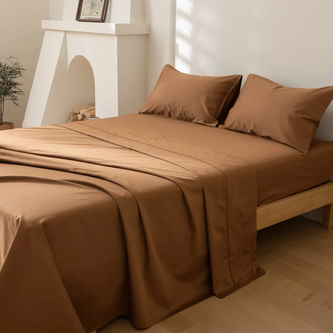 Luxe Cotton Sateen Flat Sheet - Terracotta - Image 3