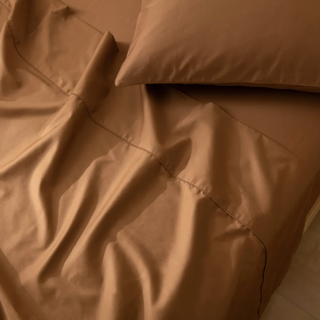 Luxe Cotton Sateen Flat Sheet - Terracotta - Image 4
