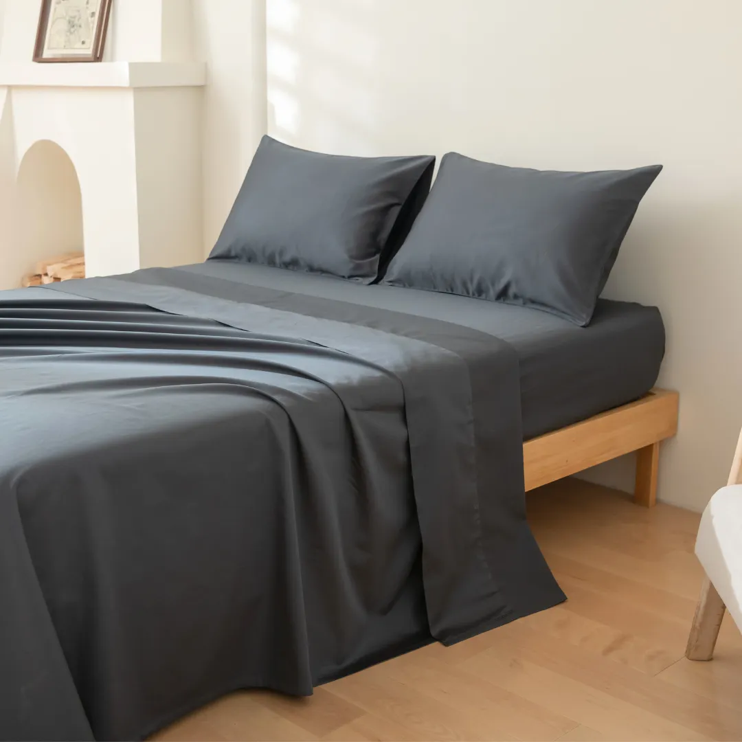 Luxe Cotton Sateen Pillowcase Set - Charcoal - Image 4