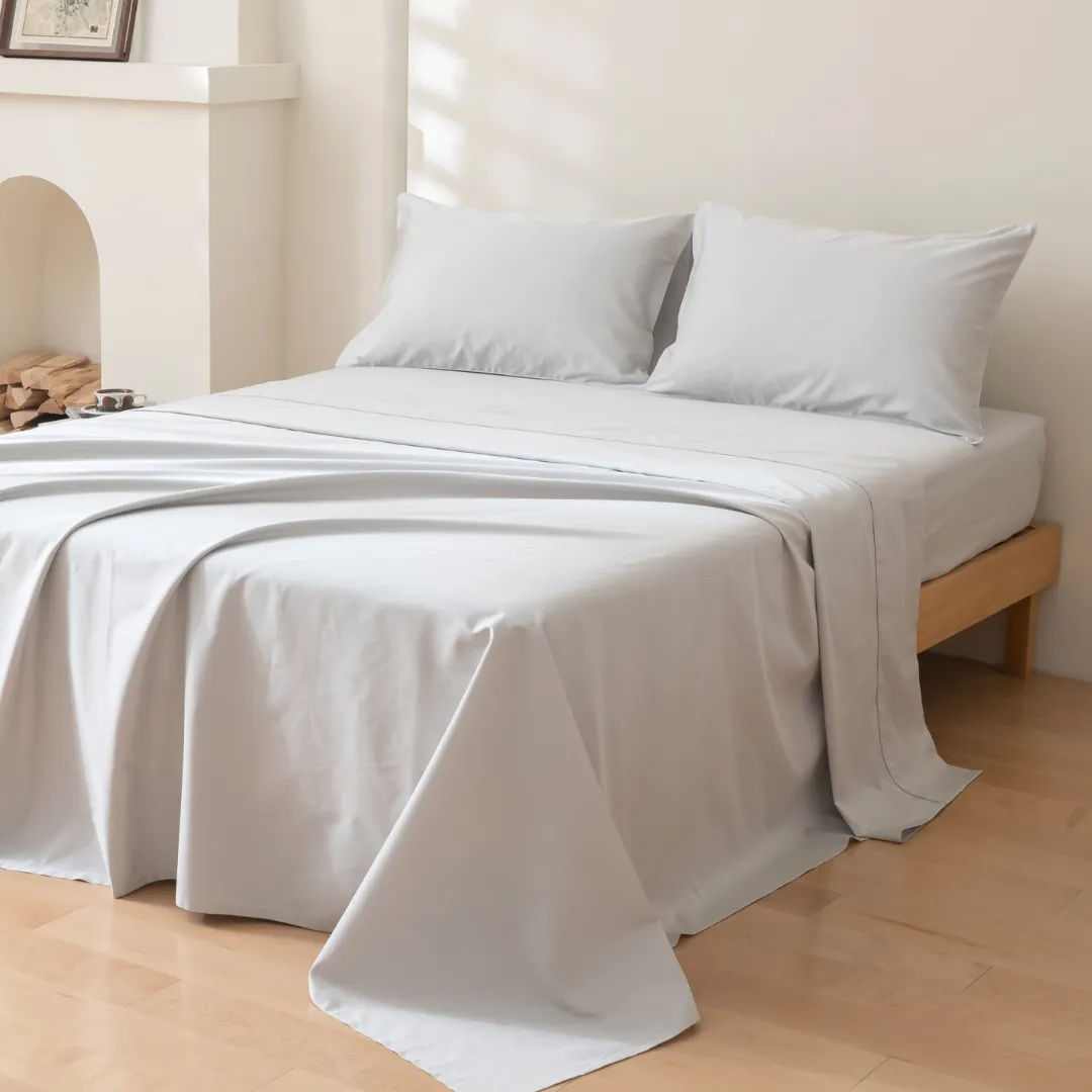 Luxe Cotton Sateen Pillowcase Set - Silver - Image 4