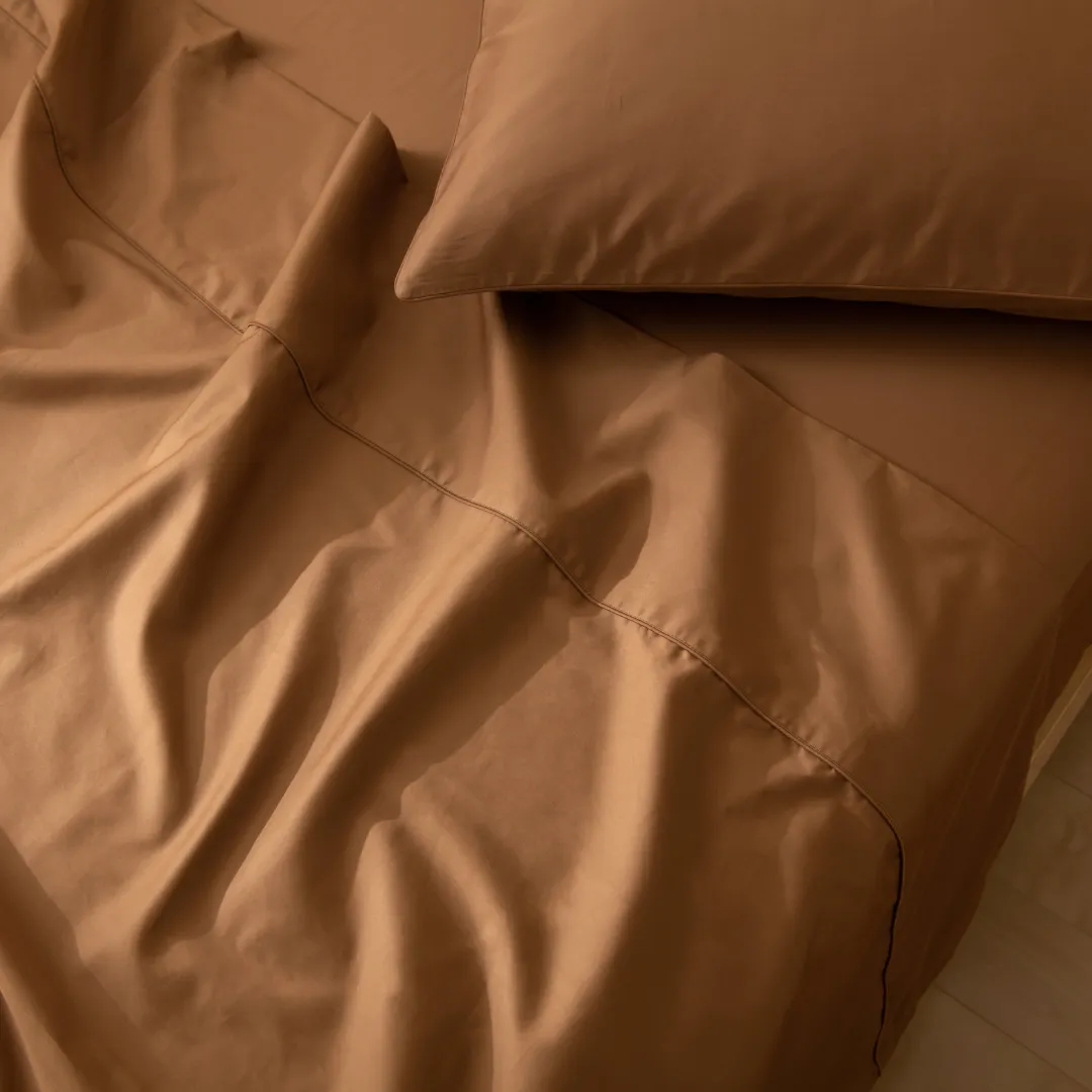 Luxe Cotton Sateen Pillowcase Set - Terracotta - Image 4