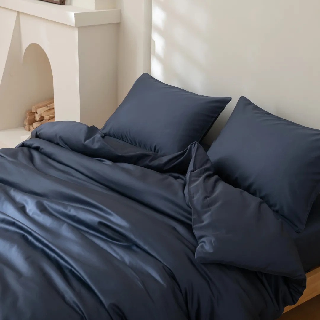 Luxe Cotton Sateen Quilt Cover - Midnight - Image 3