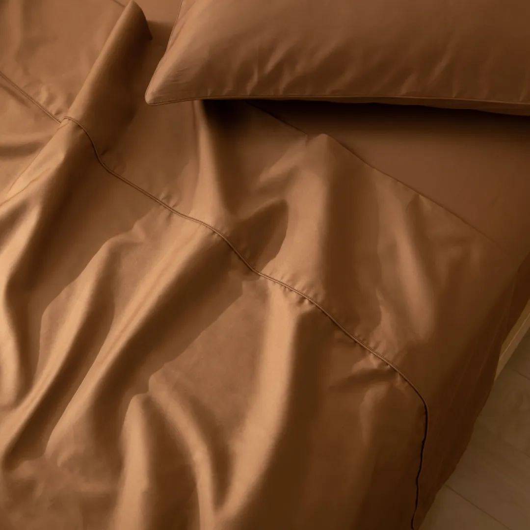 Luxe Cotton Sateen Quilt Cover - Terracotta - Image 5
