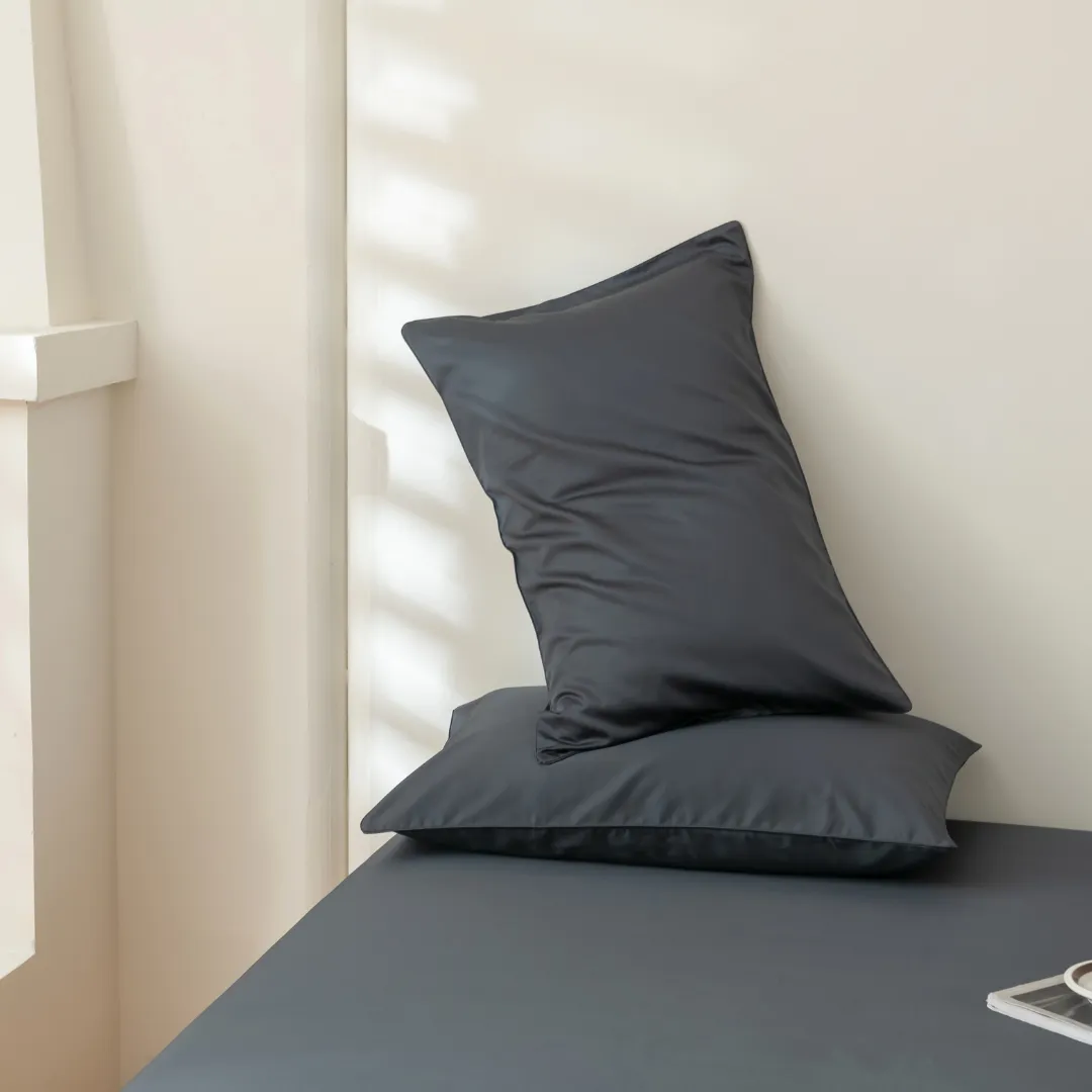 Luxe Cotton Sateen Sheet Set - Charcoal - Image 5