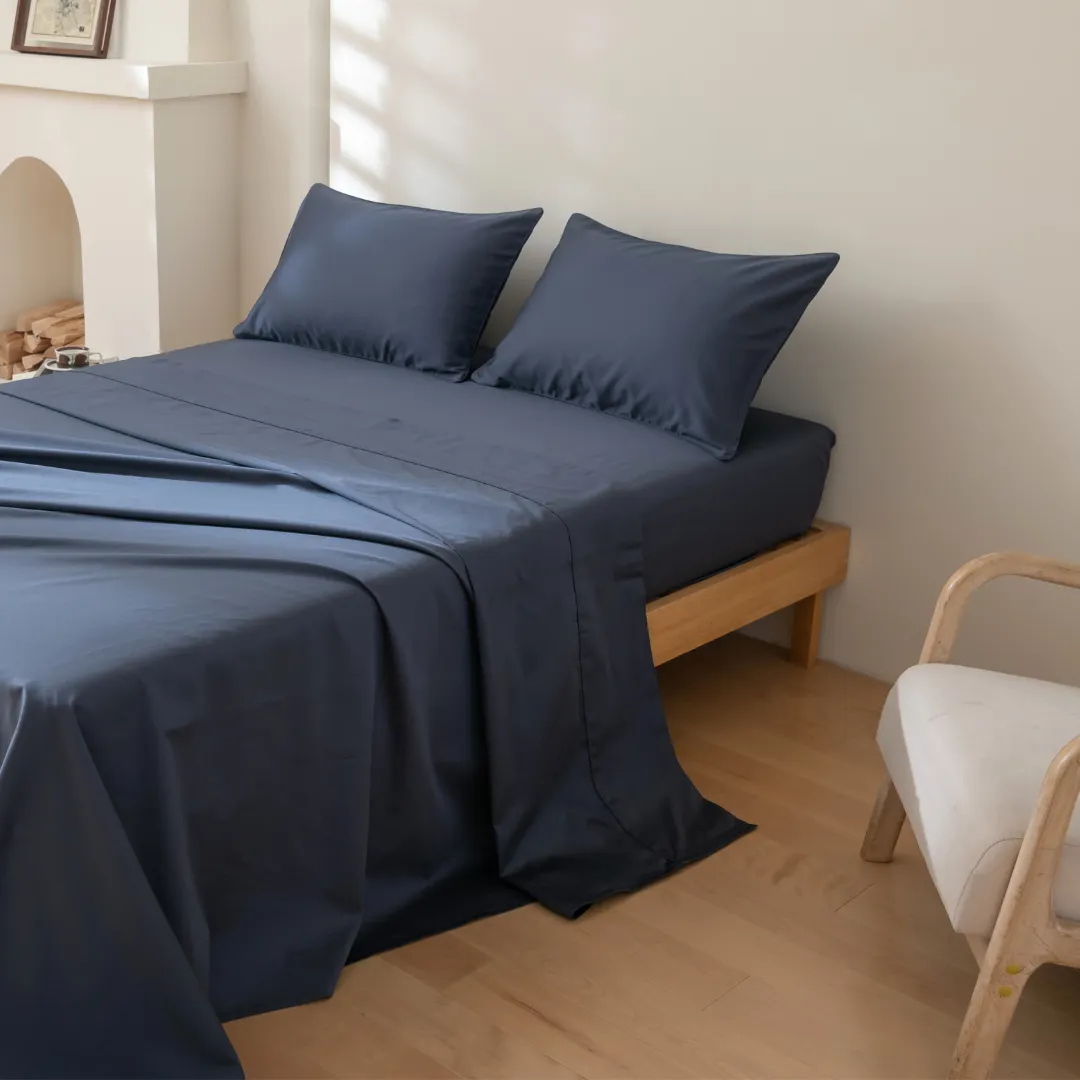 Luxe Cotton Sateen Sheet Set - Midnight - Image 3