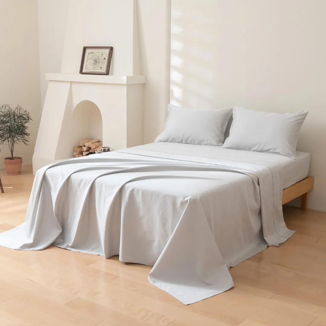 Luxe Cotton Sateen Sheet Set - Silver - Image 3